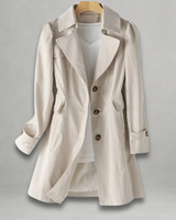 Melanie | Damen Trenchcoat mit Kragen und Knöpfen in Beige