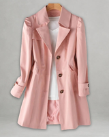 Melanie | Damen Trenchcoat mit Kragen und Knöpfen in Rosa