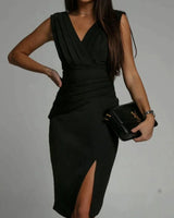 Keely | Drapiert Abendkleid in Schwarz