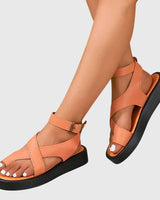 Melinda | Damen Verstellbare Riemchen Sandalen in Orange