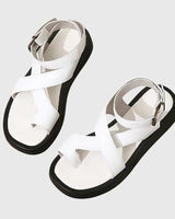 Melinda | Damen Verstellbare Riemchen Sandalen in Weiß