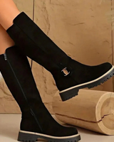 Melisa | Damen Orthopädische Stiefel mit Schnalle und Reißverschluss in Schwarz