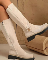 Melisa | Damen Orthopädische Stiefel mit Schnalle und Reißverschluss in Beige