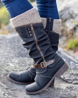 Meva | Damen Orthopädische Stiefel mit Reißverschluss und Details in Schwarz