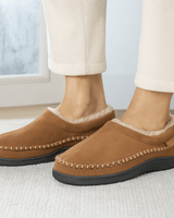 Herren Hausschuhe mit Plüscheffekt - Ervian in Khaki
