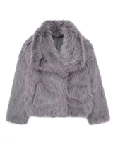 Mila | Damen Warme Winterjacke In Luxus Optik in Grau