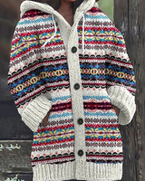 Miley | Damen Strickjacke mit cardigan, Muster und Knöpfen in Bunt