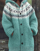Miley | Damen Strickjacke mit cardigan, Muster und Knöpfen in Hellblau