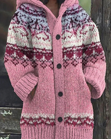 Miley | Damen Strickjacke mit cardigan, Muster und Knöpfen in Rosa