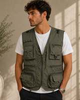 Milo | Herren Outdoor Weste mit mehreren Taschen in Armeegrün