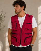 Milo | Herren Outdoor Weste mit mehreren Taschen in Rot