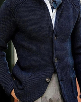 Milo | Herren Waffel Strickjacke mit Knöpfen in Himmelblau
