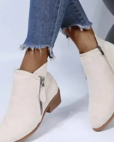 Minea | Damen Orthopädische Stiefeletten mit Absatz und Verschluss in Weib