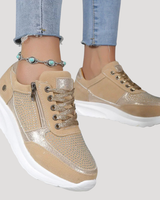 Mirabel | Damen Sneaker mit Seitlichem Reißverschluss in Aprikose