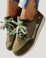 Mirabel | Damen Sneaker mit Seitlichem Reißverschluss in Grün