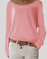 Mirka | Damen Langarmshirt Rundhals Legerer Schnitt in Rosa