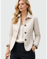 Muna | Damen Steppjacke mit Kragen und Knöpfen in Weiß
