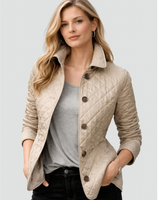 Muna | Damen Steppjacke mit Kragen und Knöpfen in Braun