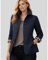 Muna | Damen Steppjacke mit Kragen und Knöpfen in Blau