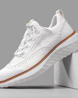 Marco | Herren Brogue Leder Sneaker Elegant Klassisch in Weiß