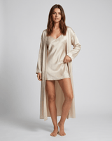 Nachthemd Damen Set mit Morgenmantel in Creme