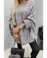 Nadine | Damen Pullover mit weitem Schnitt in Grau