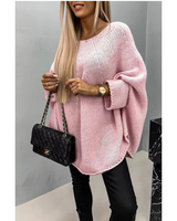 Nadine | Damen Pullover mit weitem Schnitt in Rosa