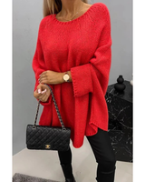 Nadine | Damen Pullover mit weitem Schnitt in Rot