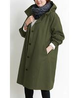Nadine | Damen Winterjacke für Große Größen mit Kapuze und Trench Stil in Armeegrün