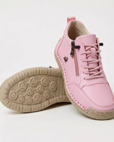 Schreiner – Turnschuh mit Schnürung Und Reißverschluss Sowie Kontrastnähten in Rosa