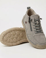 Schreiner – Turnschuh mit Schnürung Und Reißverschluss Sowie Kontrastnähten in Grau