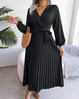 Naomi | Damen Plisseekleid Festlich Elegant Klassisch in Schwarz