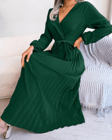 Naomi | Damen Plisseekleid Festlich Elegant Klassisch in Grün