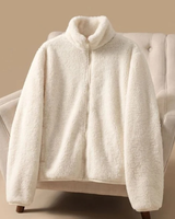 Narin | Damen Fleecejacke mit Stehkragen und Reißverschluss in Beige