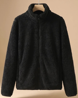 Narin | Damen Fleecejacke mit Stehkragen und Reißverschluss in Schwarz