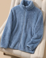 Narin | Damen Fleecejacke mit Stehkragen und Reißverschluss in Blau