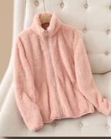 Narin | Damen Fleecejacke mit Stehkragen und Reißverschluss in Rosa
