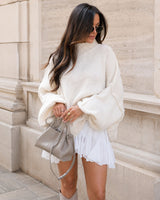 Damen Oversize Pullover weich und kuschelig in Beige