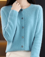 Chestka | Damen Woll-Strickjacke in Hellblau