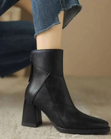Nelly | Damen Orthopädische Stiefeletten mit Absatz und Details in Schwarz