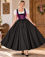 Nicole | Damen Lila Oktoberfest Trachtenkleid mit Schürze in Lila