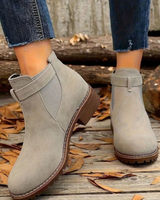 Nila | Damen Orthopädische Stiefeletten mit Riemen und Schnalle in Silbergrau