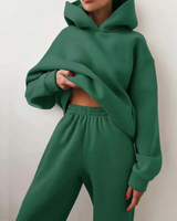 Nina | Damen Jogginganzug mit Hose und Oberteil in Grün
