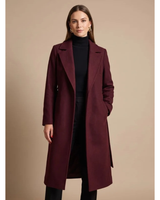 Niva | Damen Bordeaux Winterjacke mit Gürtel in Burgund
