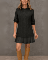 Noa | Damen Strickkleid Kaschmir Komfort Elegant Warm in Schwarz