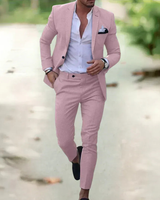Noah | Herren Leichter Anzug Slim Fit Hochzeit in Hellrosa