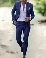 Noah | Herren Leichter Anzug Slim Fit Hochzeit in Blau