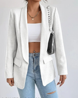 Noelle | Damen Blazer mit Offener Vorderseite und Stil in Weib