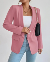 Noelle | Damen Blazer mit Offener Vorderseite und Stil in Rose