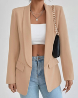 Noelle | Damen Blazer mit Offener Vorderseite und Stil in Kamel